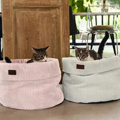 Designed by Lotte guolis katėms Ribbed, apie Ø 50 x H 35 cm, šviesiai pilka — 4 nuotrauka