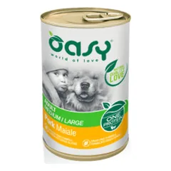 Oasy Adult Medium & Large Pork vieno baltymo konservai su kiauliena šunims