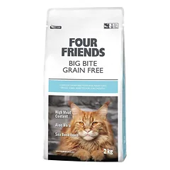 Four Friends Big Bite Grain Free begrūdis sausas maistas didelėms katėms su antiena, kalakutiena ir vištiena, 2 kg