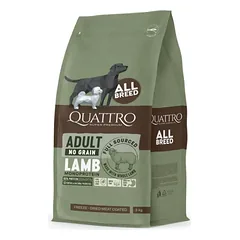 QUATTRO ADULT All Breed begrūdis sausas pašaras šunims su ėriena 12 kg