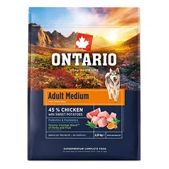 Ontario Adult Medium Chicken & Sweet Potatoes sausas maistas vidutinio dydžio šunims, 2,25 kg