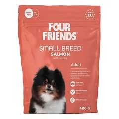 Four Friends Small Breed Salmon pilnavertis maistas su lašiša suaugusiems mažų veislių šunims, 400 g