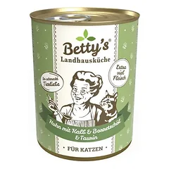 Betty´s Landhausküche su agurklių aliejumi, konservai 6 x 400 g, papildas katėms, Vištiena ir fazanas — 3 nuotrauka