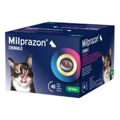 Milprazon Chewable 16 mg/40 mg tabletės nuo kirminų katėms, N4