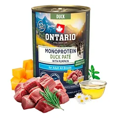 Ontario Adult Monoprotein Duck antienos paštetas su moliūgu 200 g / 400 g