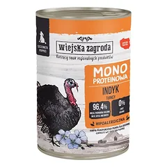 Wiejska Zagroda Monobaltymis kalakutienos drėgnas pašaras šuniukams 24x400 g. — 1 nuotrauka