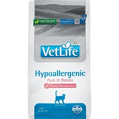 FARMINA VetLife Hypoallergenic Adult Pork Potato to visavertis dietinis ėdalas katėms 1,5 kg