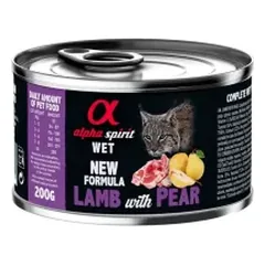ALPHA SPIRIT konservai katėms su ėriena ir kriaušėmis