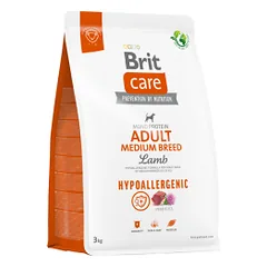 Brit Care Hypoallergenic Adult Medium Breed Lamb hipoalerginis sausas maistas vidutinio dydžio veislių šunims, 3 kg