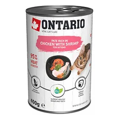 Ontario Cat Kitten Chicken & Shrimps in Broth 400 g