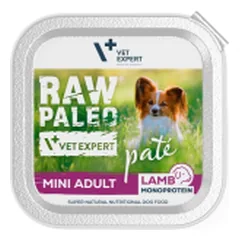 Raw Paleo Vet Expert Adult Mini paštetas mažų veislių šuniukams su aviena, begrūdis, 150g