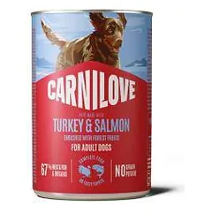CARNILOVE Paté Turkey & Salmon konservuotas pašaras šunims 400 g parduotuvėje petreon.lt