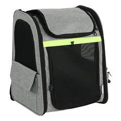 Praplečiama transportavimo kuprinė šunims ir katėms iki 10 kg, su 5 kišenėmis, 33,5x28x42 cm, šviesiai pilka
