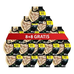SHEBA Filets su vištiena padaže 16 x 60 g šlapias maistas katėms 8+8 DOVANA