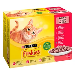 FRISKIES mėsos miksas Mulipack 12x85g drėgnas kačių maistas