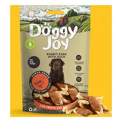 Doggy Joy Triušių ausytės su antiena (vidutinėms ir didelėms veislėms) 90 g (10/80)