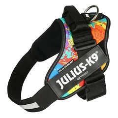 Julius - K9 IDC Powerharness Crazy - aukštos kokybės petnešos, šuns petnešos, pašėlęs raštas