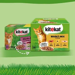 Kitekat šviežumo maišeliai, drėgnas maistas katėms 24 x 85 g, 80 - 99 g — 3 nuotrauka
