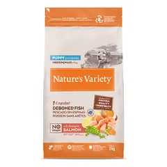 Nature's Variety No Grain Med/Maxi Puppy sausas maistas vidutinių ir didelių veislių šuniukams su lašiša, 3kg