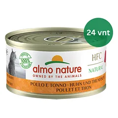 Almo Nature HFC with Chicken&Tuna vištiena ir tunas konservai katėms 24x70 g