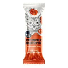 Kitty Joy Crunchy Biscuits su vištienos įdaru traškūs sausainiai katėms su vištienos įdaru, 20 g