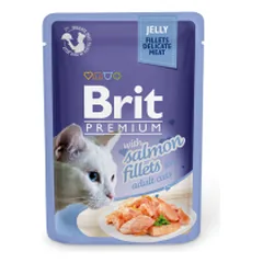 Brit Premium Delicate Fillets in Jelly Salmon drėgnas maistas katėms, 85 g