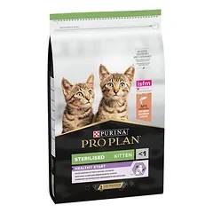 PURINA PRO PLAN Sterilised Kitten Healthy Start su lašiša, sausas maistas katėms, > 10 kg — 4 nuotrauka