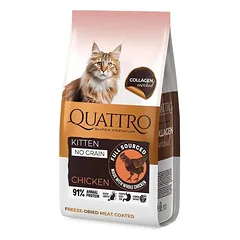 QUATTRO visavertis sausas pašaras visų veislių kačiukams su vištiena (iki 12 mėnesių), 7kg