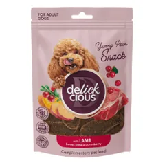 Delickcious Yummy Paws skanėstai su eriena ir spanguolėmis šunims