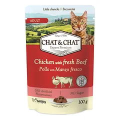 Chat & Chat Adult Cat Chicken with Beef, kapsička 100 g