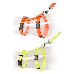 Duvo+ Reflektierendes Katzen-Spazierset Uni groß neonfarben