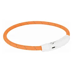 Trixie Flash Light Ring USB atšvaitinė apykaklė šunims, oranžinė, XS-S, 35 cm/ø 7 mm