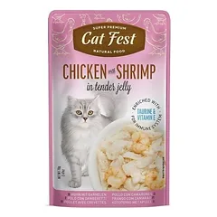 CatFest Chicken With Shrimp in Jelly visavertis drėgnas maistas katėms su vištiena ir krevetėmis, 70 g