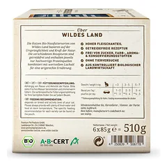 WILDES LAND Tasting box konservuoto eko begrūdžio pašaro rinkinys suaugusioms katėms, 6x85 g — 3 nuotrauka