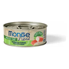 Monge Natural tunas su surimi drebučiuose, drėgnas maistas katėms 80 g