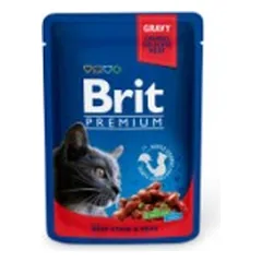 Brit Premium konservuotas pašaras katėms maiš. Beef Stew&Peas 100 g x 24