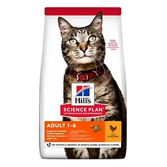 Hills Science Plan Cat Adult 1-6 su vištiena sausas maistas suaugusioms katėms, 10 kg