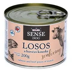 FALCO SENSE DOG lašiša ir su jautiena gabalėliai raumenys skardine 200 g
