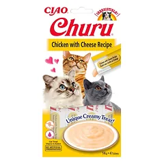 INABA Churu Cat kreminis vištienos ir sūrio skanėstas katėms 56 g
