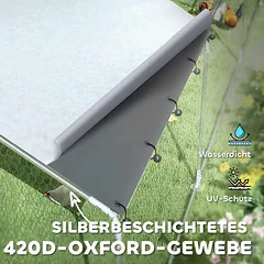 Vištidė PawHut 300x800x195cm., sidabrinės spalvos — 5 nuotrauka