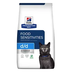Hill’s Prescription Diet Feline d/d Duck & Rice Sausas maistas katėms esant jautrumui pašarui (su antiena ir žirneliais) 12 kg ID: 621051 d/d Duck & Green pea 1,5 kg
