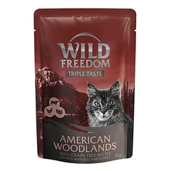 Wild Freedom Triple Taste Pouches drėgnas maistas katėms 8 x 85 g — 3 nuotrauka