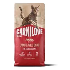 Carnilove Active Lamb&Wild Boar Adult Cat Sterilised begrūdis, sausas maistas katėms, 6 kg