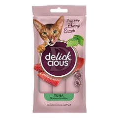 Delickcious Creamy Snack skanėstai su tunu ir alavijais katėms