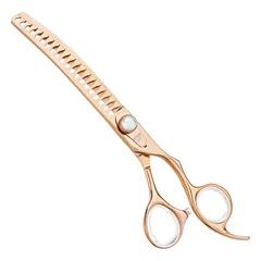 Geib Gold Pearl Curved Chunker 7.0 - vienpusės lenktos retinimo žirklės, 20 dantų, elegantiškos auksinės spalvos