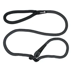 Alcott Adventure Slip Rope Pavadėlis 150 cm Juodas - atspindintis virvinis pavadėlis šunims, juodas