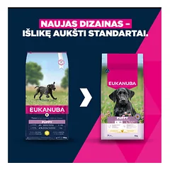 Eukanuba Life Care  Large Puppy sausas maistas didelių veislių šuniukams su vištiena, 15 kg — 2 nuotrauka