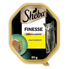 SHEBA Finesse 85 g - drėgnas visavertis pašaras suaugusioms katėms su vištiena, paštete