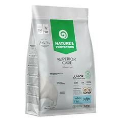 Nature's Protection Superior Care jaunų mažų veislių baltakailių šunų sausas begrūdis pašaras su baltos žuvies baltymais, 10 kg — 2 nuotrauka