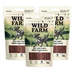 WILD FARM Minkšti anties juostelės 3x80g skanėstai šunims